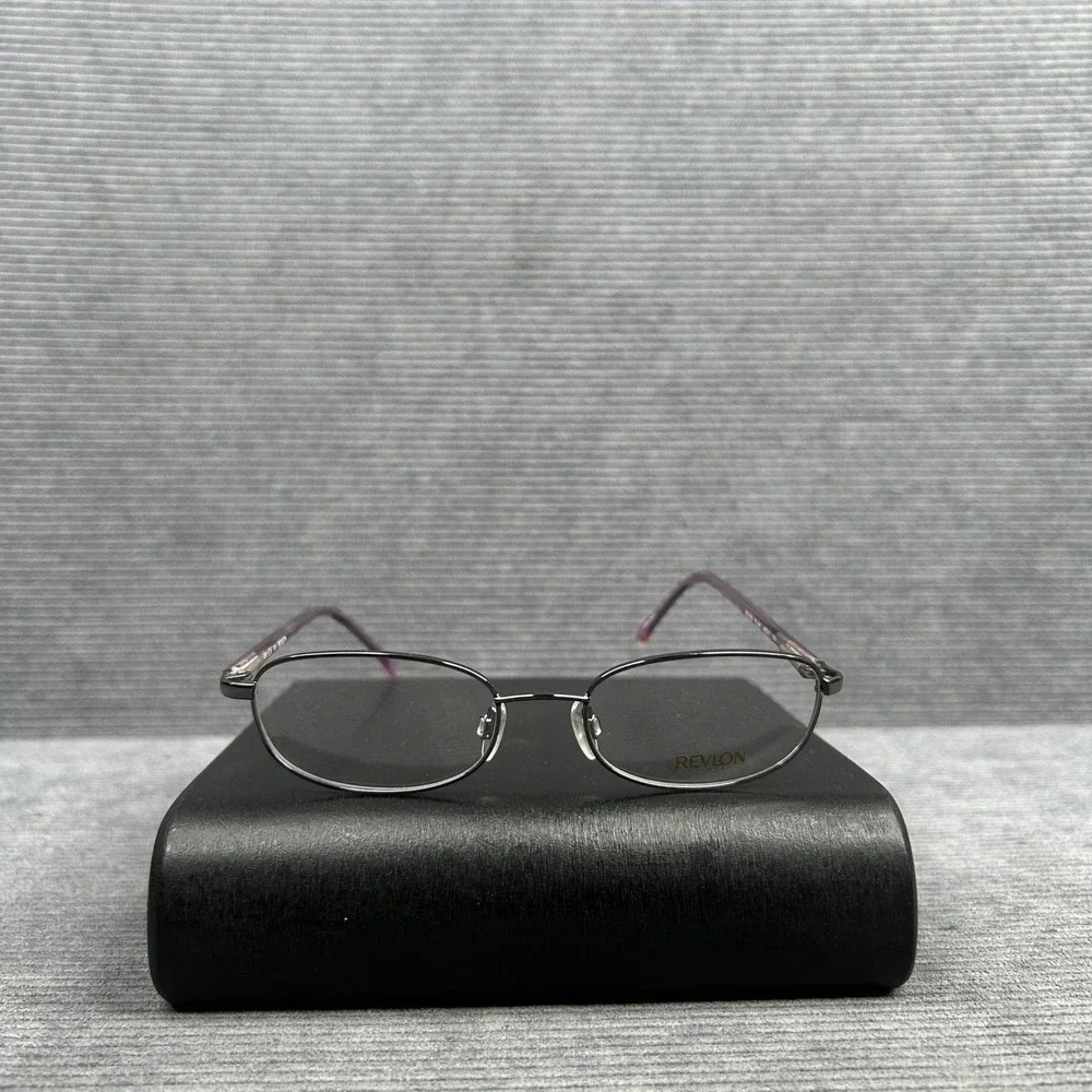 Revlon RV 510 Plum Oval Y2k Eyeglasses Metal Frames Purple Designer Eyewear